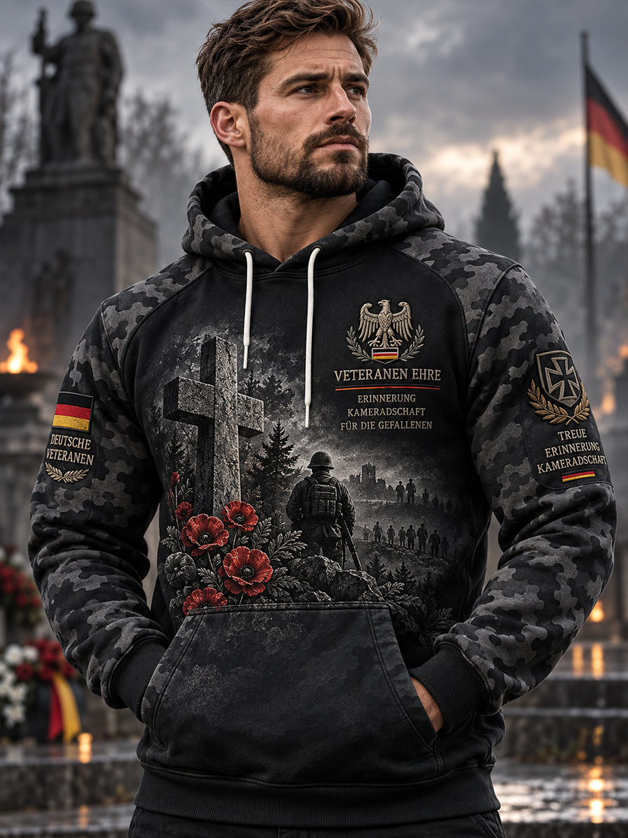 Men's Veteran Memorial Graphic Print Hoodie