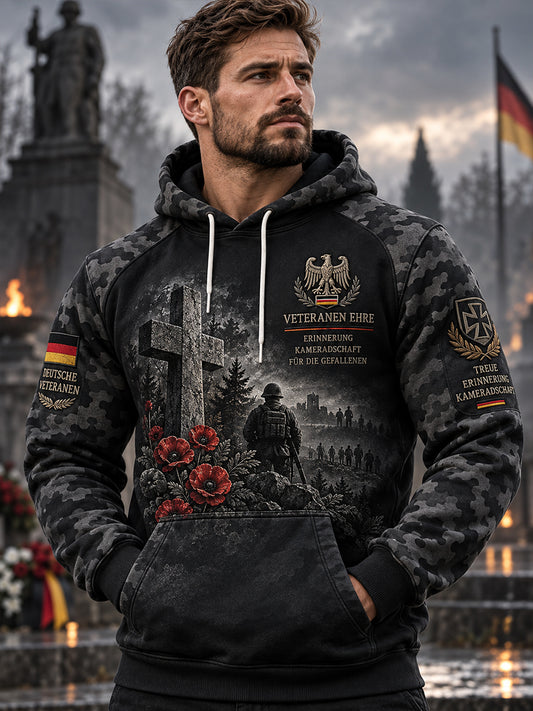 Men's Veteran Memorial Graphic Print Hoodie