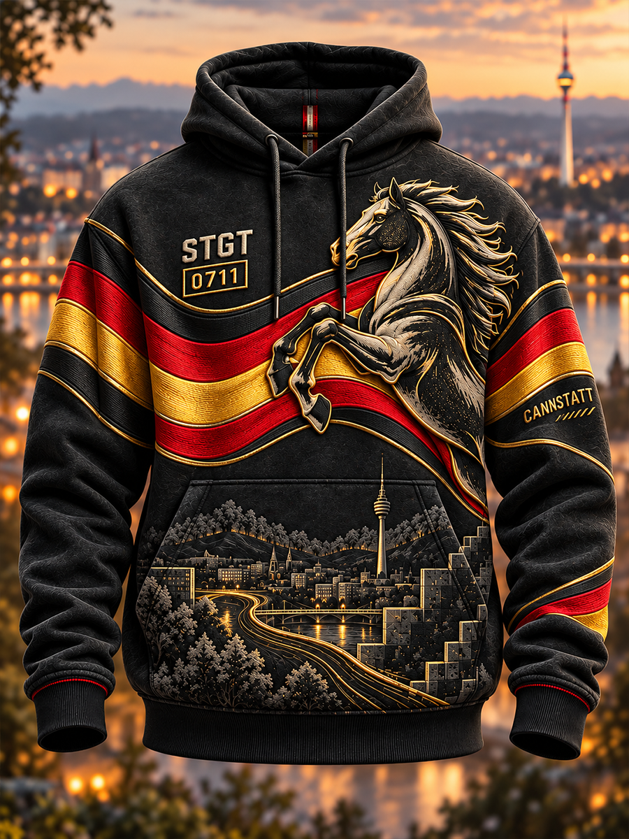 Men's Vfb Stuttgart Oversized Drop-Shoulder Hoodie With Pockets