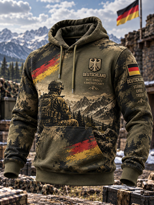Men's Veteran Memorial Graphic Print Hoodie