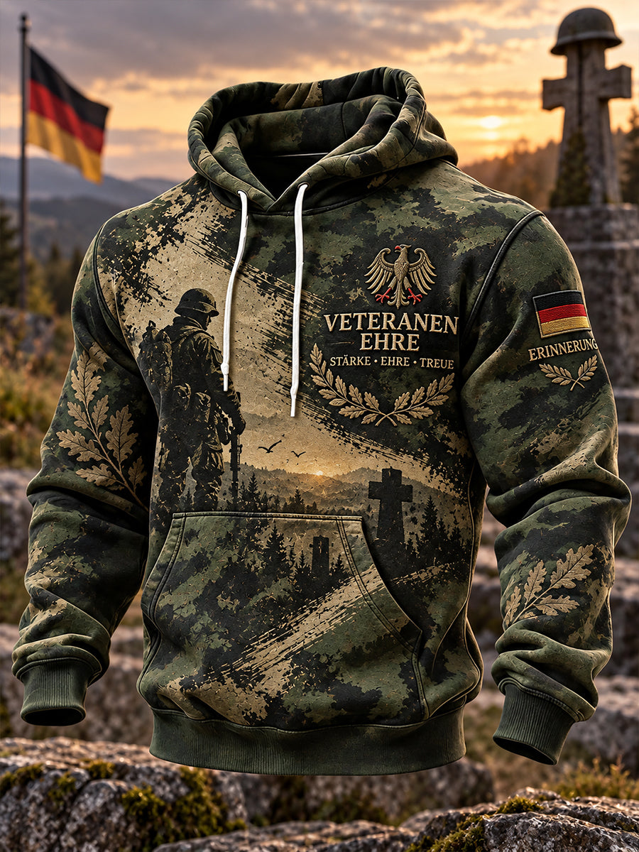 Men's Veteran Memorial Graphic Print Hoodie