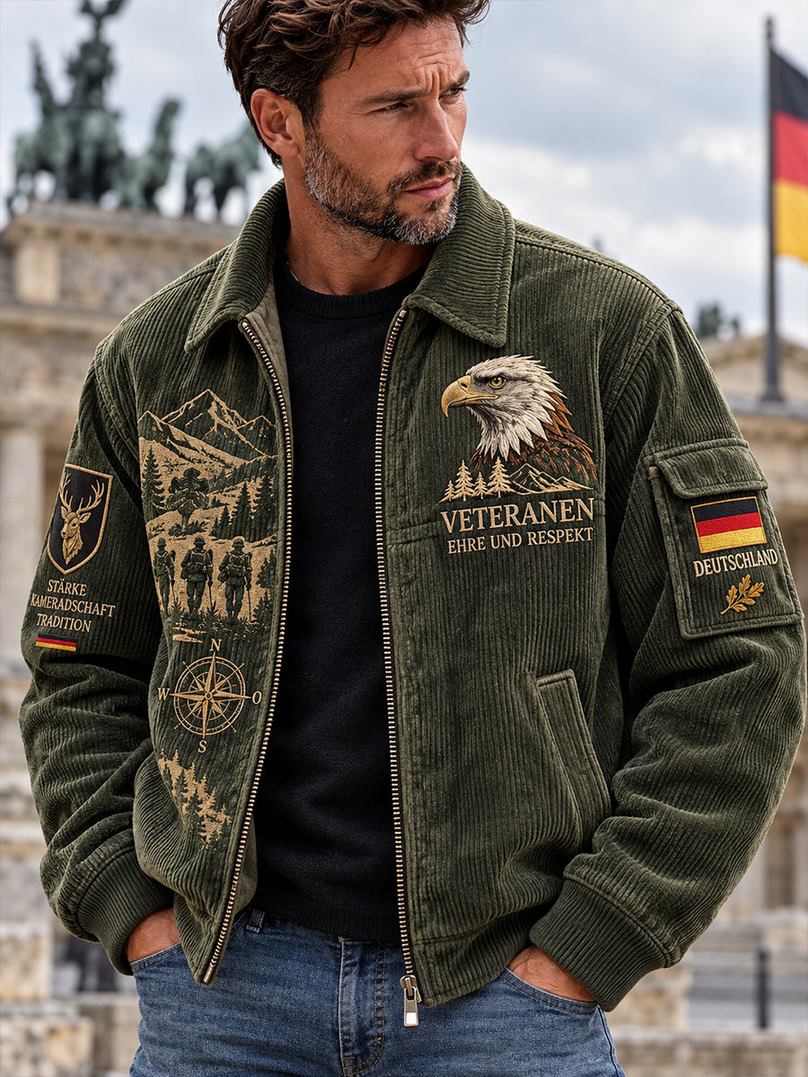 Men's Veteran Memorial Graphic Print Jacket