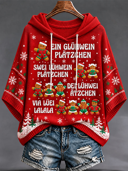 Women's Christmas Print Hooded Sweater