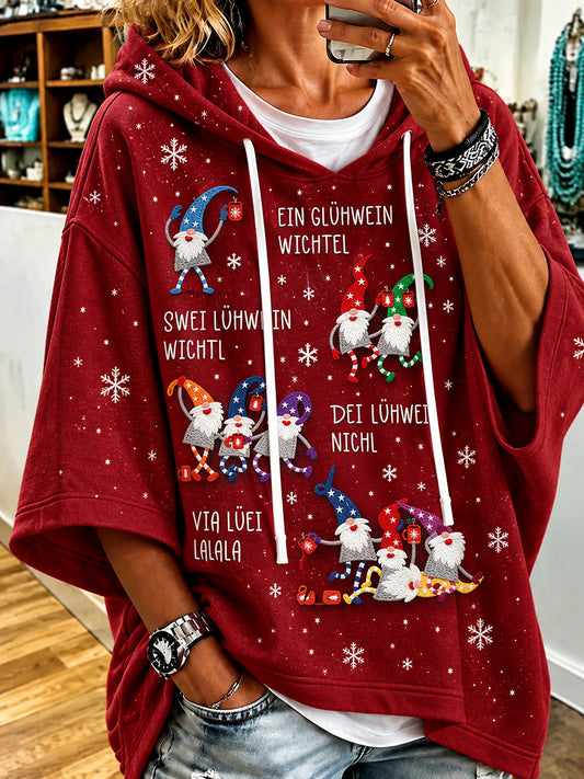 Women’s Christmas Print Short Sleeve Hoodie