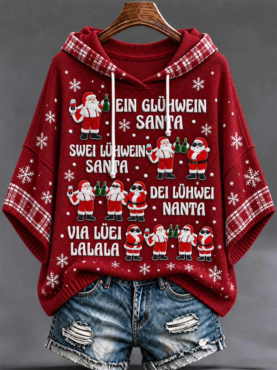 Women's Christmas Print Hooded Sweater
