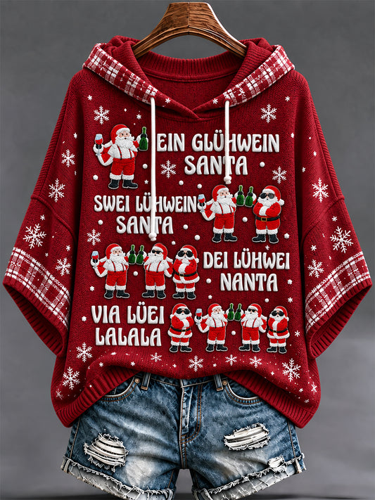 Women's Christmas Print Hooded Sweater