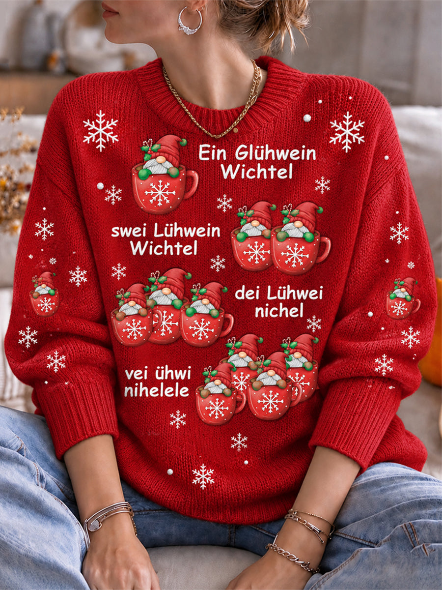 Women's Christmas Print Crew Neck Sweater