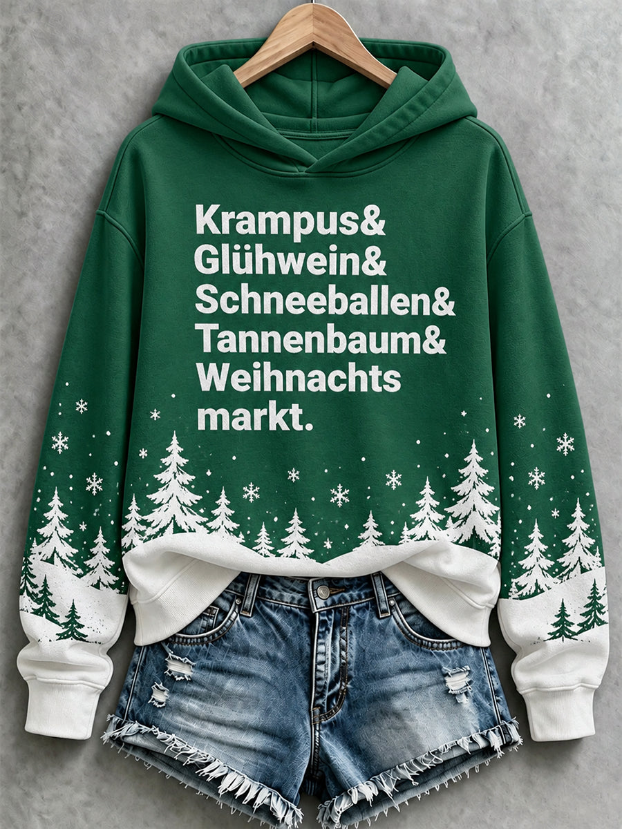 Women's Christmas Print Casual Hoodie