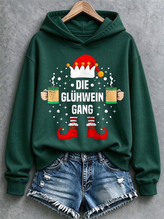 Women's Christmas Print Casual Hoodie