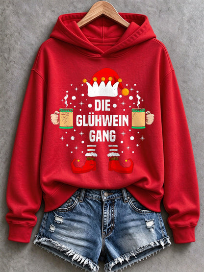 Women's Christmas Print Casual Hoodie