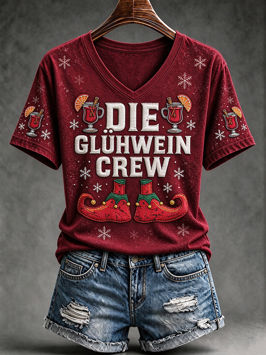 Women's Christmas Print short-sleeved T-shirt