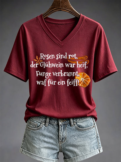 Women's Glühwein Print Short Sleeve T-shirt