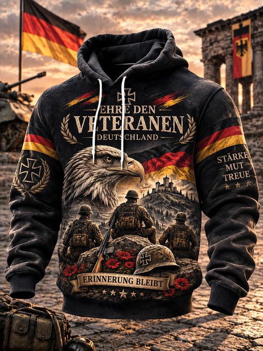 Men's Veteran Memorial Graphic Print Hoodie
