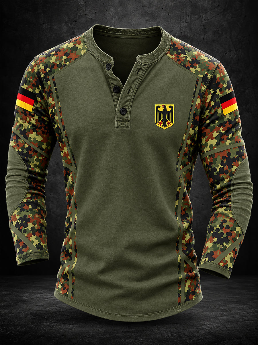 Men’s Long-Sleeve T-Shirt With Veteran Commemorative Graphic Print
