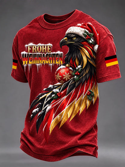 Men's German Eagle Christmas Print T-Shirt