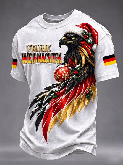Men's German Eagle Christmas Print T-Shirt