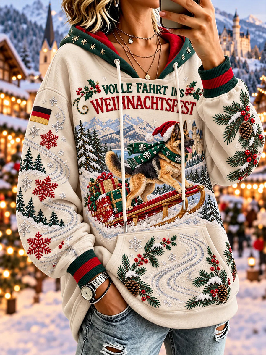 Women's Christmas Print Hoodie