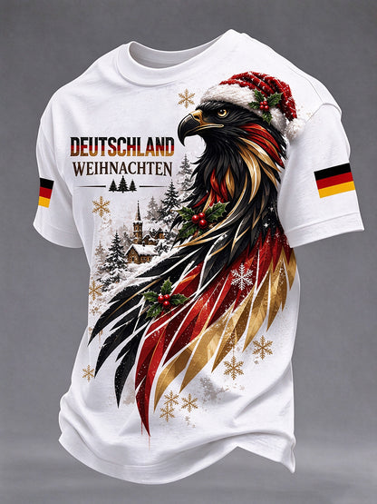 Men's German Eagle Christmas Print T-Shirt
