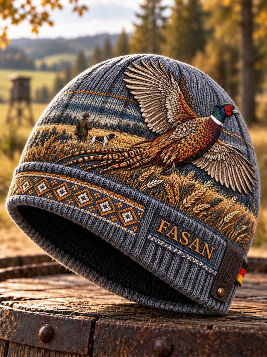 German Hunting Season Fleece Hooded Cap