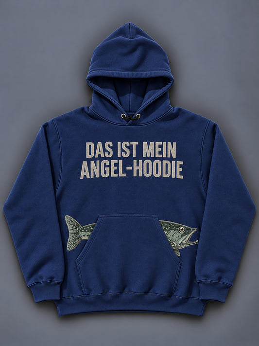 Men's Funny Fishing Print Hoodie With Pocket