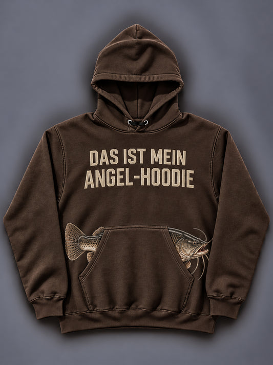 Men's Funny Fishing Print Hoodie With Pocket