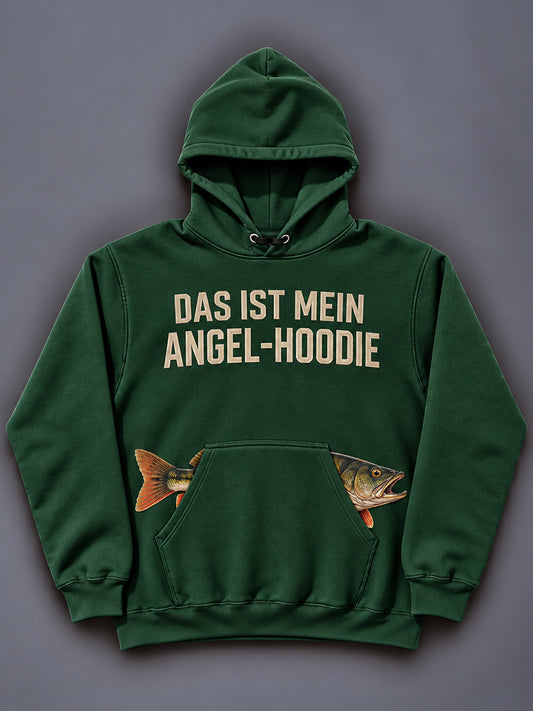 Men's Funny Fishing Print Hoodie With Pocket