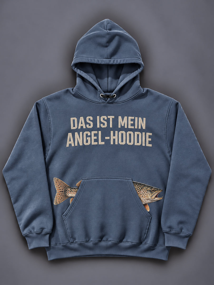 Men's Funny Fishing Print Hoodie With Pocket