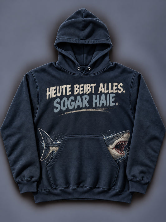 Men's Funny Fishing Print Hoodie With Pocket