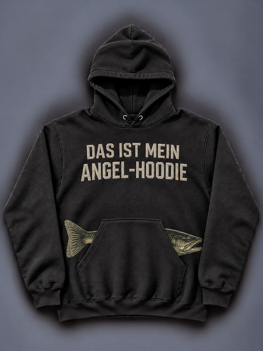 Men's Funny Fishing Print Hoodie With Pocket