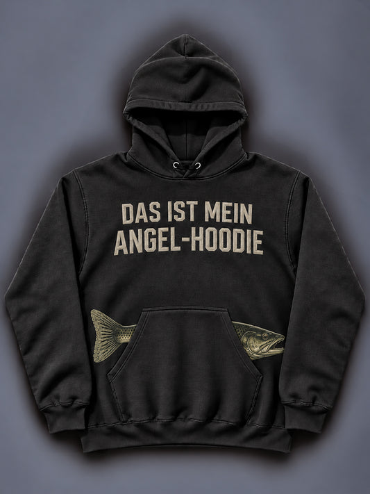 Men's Funny Fishing Print Hoodie With Pocket
